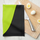 Linge De Cuisine Vagues simples en vert citron (Quart Plié)
