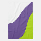 Linge De Cuisine Vagues simples en vert citron vert et violet (Vertical)