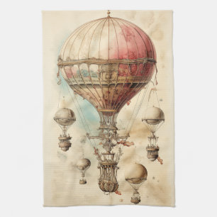 Linge De Cuisine Vaisseau aérien de fantasy victorien - Rose, Beige