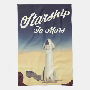 Linge De Cuisine Vaisseau spatial vers Mars voyage spatial de style