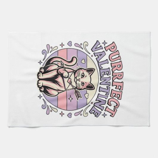 Linge De Cuisine Valentin chat parfait Amour de la Saint-Valentin V (Horizontal)