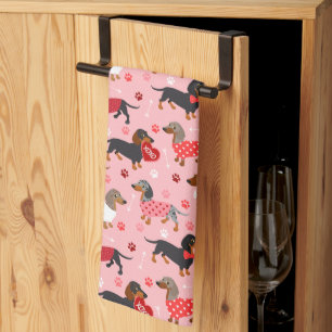 Linge De Cuisine Valentine Dachshund