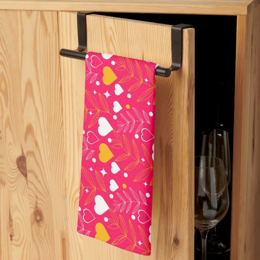 Linge De Cuisine Valentine Hearts (Pliage en tiers)