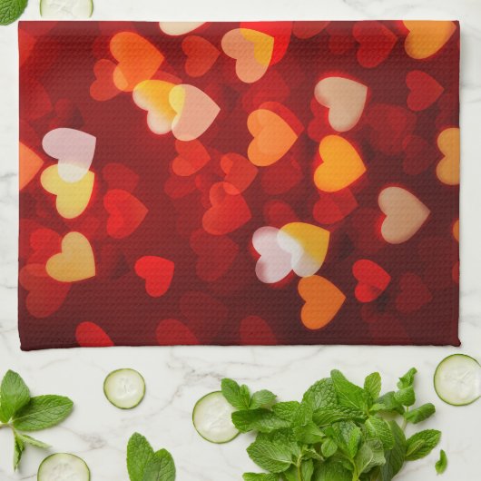 Linge De Cuisine Valentine Romantic Heart Pattern  (Plié)
