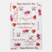 Linge De Cuisine Valentine' s Kitchen Hand Towel Cat Red Heart (Vertical)