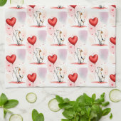 Linge De Cuisine Valentine' s Kitchen Hand Towel Dog Red Heart (Plié)