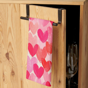 Linge De Cuisine Valentines Jour Multi Coeurs Amour Motif