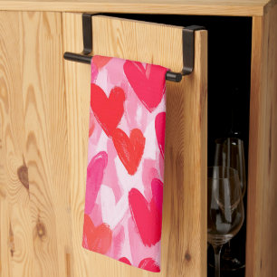 Linge De Cuisine Valentines Jour Multi Coeurs Motif Aimer Rose