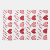 Linge De Cuisine Valentines Jour Rouge Coeurs roses Moderne Cute (Horizontal)