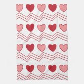 Linge De Cuisine Valentines Jour Rouge Coeurs roses Moderne Cute (Vertical)
