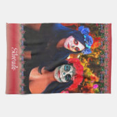 Linge De Cuisine Vallarta Catrinas avec fleurs et bougies 1718 (Horizontal)