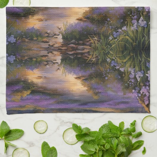 Linge De Cuisine Vallée de la Lavender à Dawn (Plié)