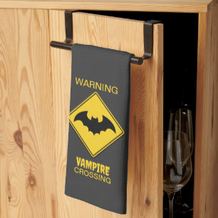 Linge De Cuisine Vampire Bat Avertissement Halloween