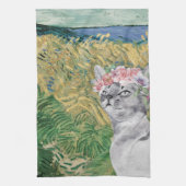 Linge De Cuisine Van Gogh Blé Field et Fancy Cat (Vertical)