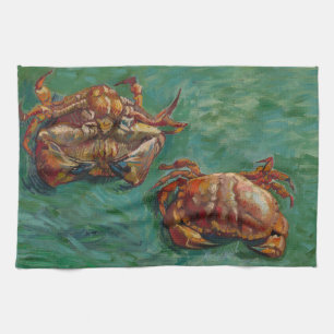 Linge De Cuisine Van Gogh Deux Crabes Art Impressionniste Vert