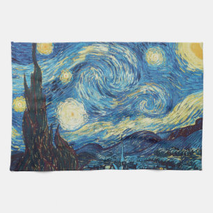 Linge De Cuisine Van Gogh Nuit Étoilée Vintage Bleu Chef-d'œuvre