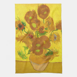 Linge De Cuisine Van Gogh Quinze Tournesols Dans Un Vase Art