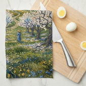 Linge De Cuisine Van Gogh Style Almond Orchard Sunlit Blossom (Quart Plié)