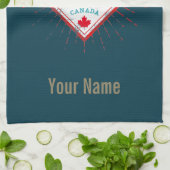 Linge De Cuisine Vancouver Skyline Colombie-Britannique Rétro Canad (Plié)