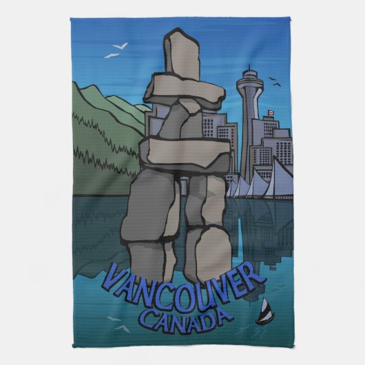 Linge De Cuisine Vancouver Towel Vancouver Souvenir Tea Towel (Vertical)