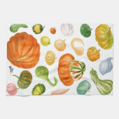 Linge De Cuisine Variétés de Citrouille aquarelle (Horizontal)