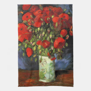 Linge De Cuisine Vase aux coquelicots rouges de Vincent van Gogh