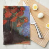 Linge De Cuisine Vase avec des Œillets de Vincent van Gogh (Quart Plié)