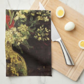 Linge De Cuisine Vase avec Gladioli, oeillets de Vincent van Gogh (Quart Plié)