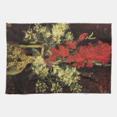 Linge De Cuisine Vase avec Gladioli, oeillets de Vincent van Gogh (Horizontal)