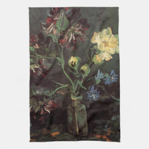 Linge De Cuisine Vase avec Myosotis et Peonies par Vincent van Gogh