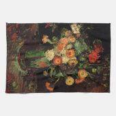 Linge De Cuisine Vase avec Zinnias et Geraniums, Vincent van Gogh (Horizontal)