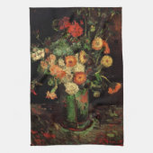 Linge De Cuisine Vase avec Zinnias et Geraniums, Vincent van Gogh (Vertical)