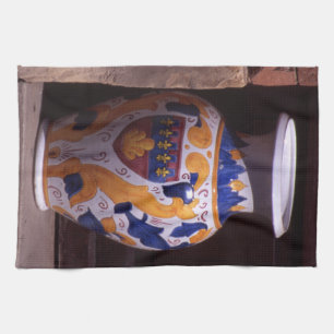 Linge De Cuisine Vase Ornate Gubbio Ombrie Italie Poster Bloc photo