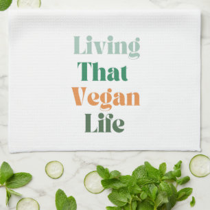 Linge De Cuisine Vegan Phrase, Vivant Cette Vie Vegan