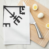 Linge De Cuisine Vegvísir (boussole de Viking) (Quart Plié)