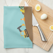 Linge De Cuisine Véhicules mignons de construction pour des garçons (Quart Plié)