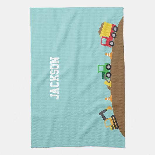 Linge De Cuisine Véhicules mignons de construction pour des garçons (Vertical)