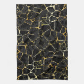 Linge De Cuisine Veine d'or Kintsugi noir (Vertical)