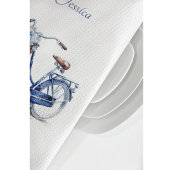 Linge De Cuisine Vélo en Delft Blue personnalisable