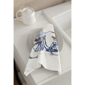 Linge De Cuisine Vélo en Delft Blue personnalisable