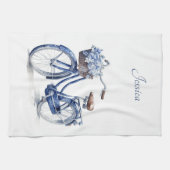 Linge De Cuisine Vélo en Delft Blue personnalisable (Horizontal)