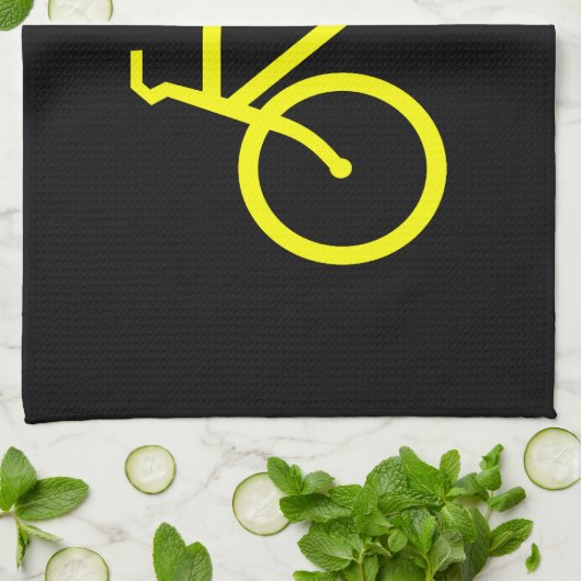 Linge De Cuisine Vélo jaune (Plié)