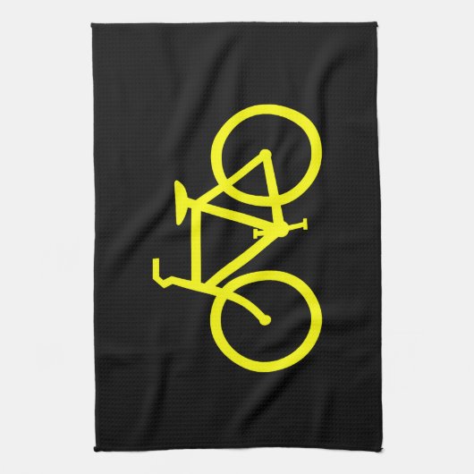 Linge De Cuisine Vélo jaune (Vertical)