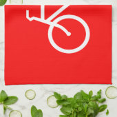Linge De Cuisine Vélo rouge et blanc (Plié)