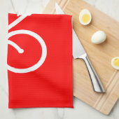 Linge De Cuisine Vélo rouge et blanc (Quart Plié)