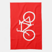 Linge De Cuisine Vélo rouge et blanc (Vertical)