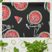 Linge De Cuisine Vélos à roue de pastèque, motif d'été. (Plié)