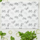 Linge De Cuisine Vélos noir et gris (Plié)