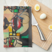 Linge De Cuisine Vélos sur le mur de Graffiti (Quart Plié)