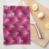 Linge De Cuisine Velours Luxe Glam Rose (Quart Plié)